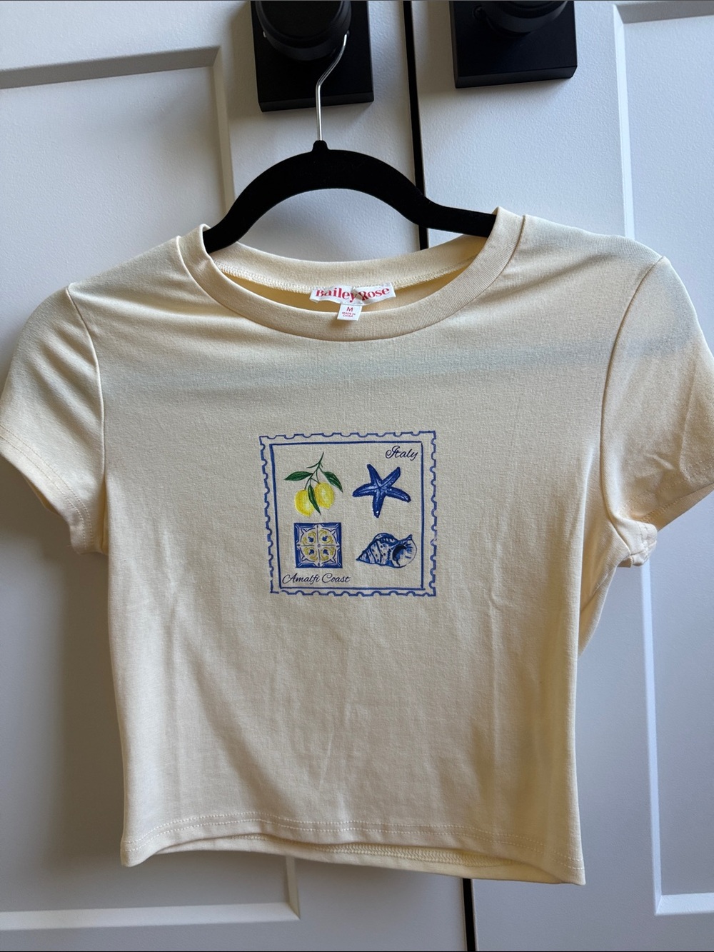 Cream Graphic Crop Tee